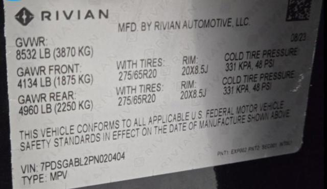 VIN 7PDSGABL2PN020404 2023 Rivian R1S, Launch Edition no.10