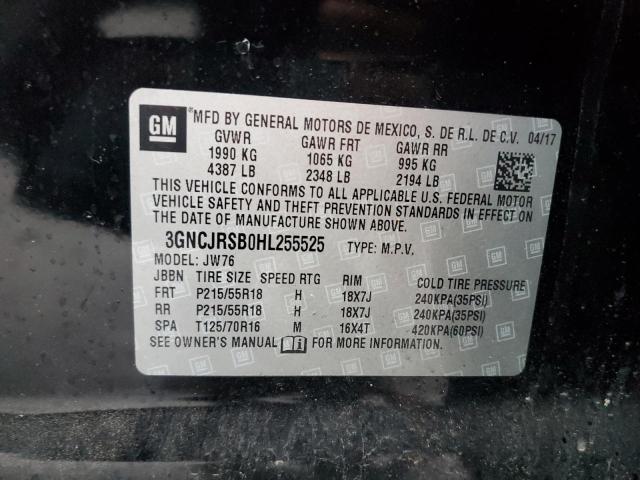 2017 CHEVROLET TRAX PREMI 3GNCJRSB0HL255525