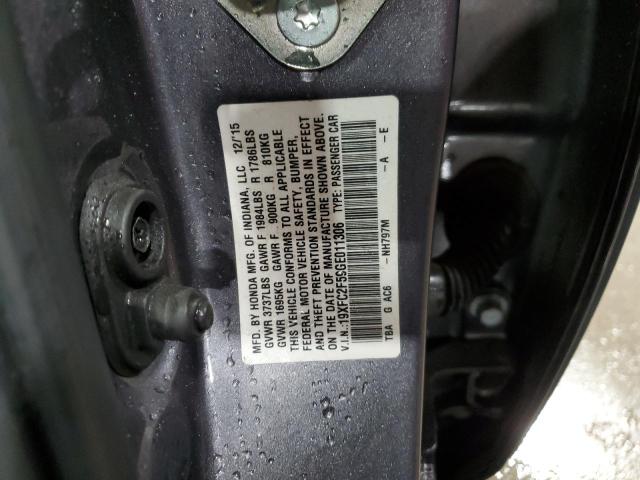 VIN 19XFC2F59GE011306 2016 HONDA CIVIC no.12