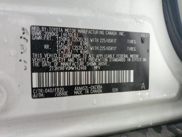 2021 TOYOTA RAV4 LE - 2T3H1RFV0MW142468