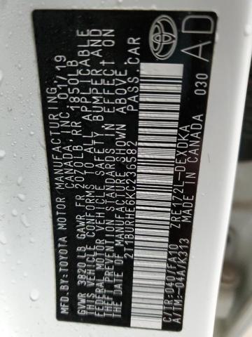 2019 TOYOTA COROLLA L - 2T1BURHE6KC236582