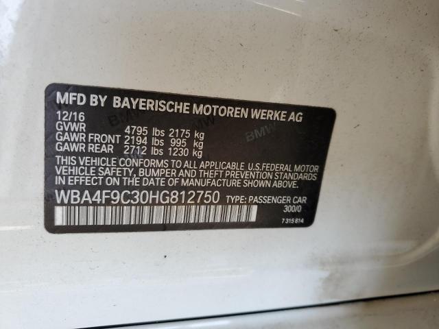 VIN WBA4F9C30HG812750 2017 BMW 4 SERIES no.12