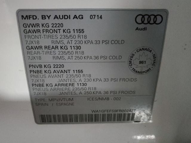 2015 AUDI Q3 PRESTIG WA1GFEFS9FR002427