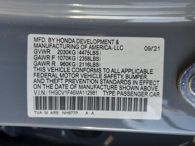 2021 HONDA ACCORD SPO - 1HGCV1F46MA112981