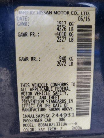 2016 NISSAN ALTIMA 2.5 - 1N4AL3AP5GC244931