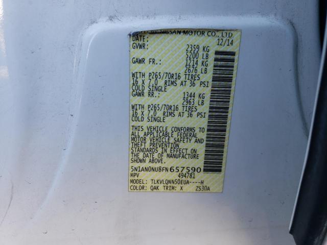 2015 NISSAN XTERRA X 5N1AN0NU8FN657590