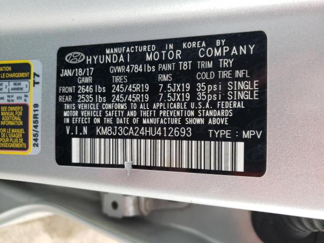 2017 HYUNDAI TUCSON LIM - KM8J3CA24HU412693