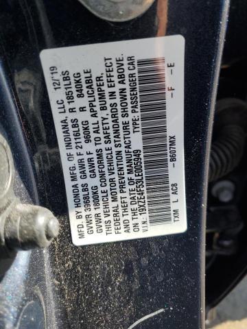 2020 HONDA INSIGHT EX 19XZE4F53LE005949