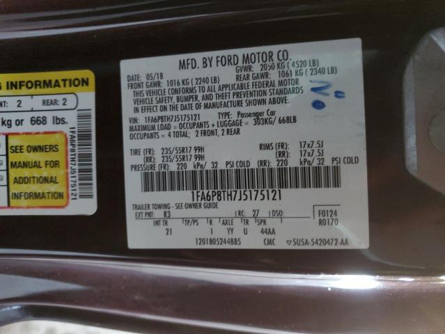 VIN 1FA6P8TH7J5175121 2018 FORD ALL MODELS no.12