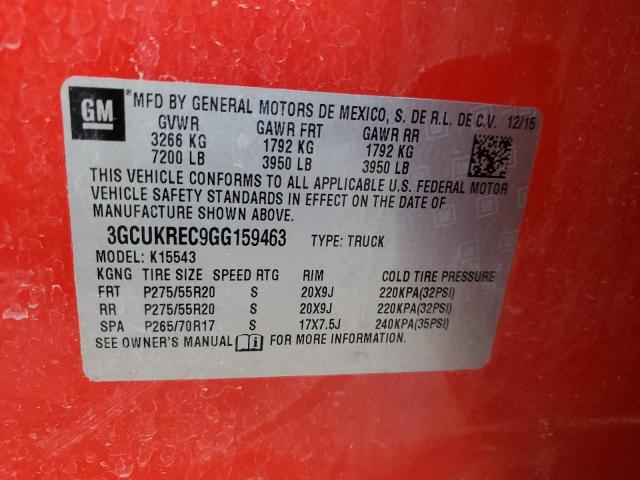 2016 CHEVROLET SILVERADO - 3GCUKREC9GG159463