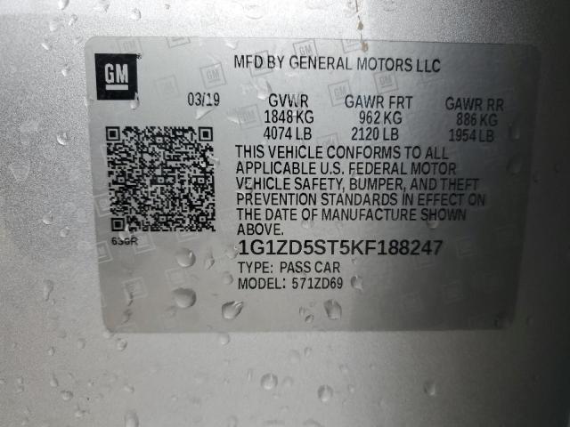 2019 CHEVROLET MALIBU LT - 1G1ZD5ST5KF188247