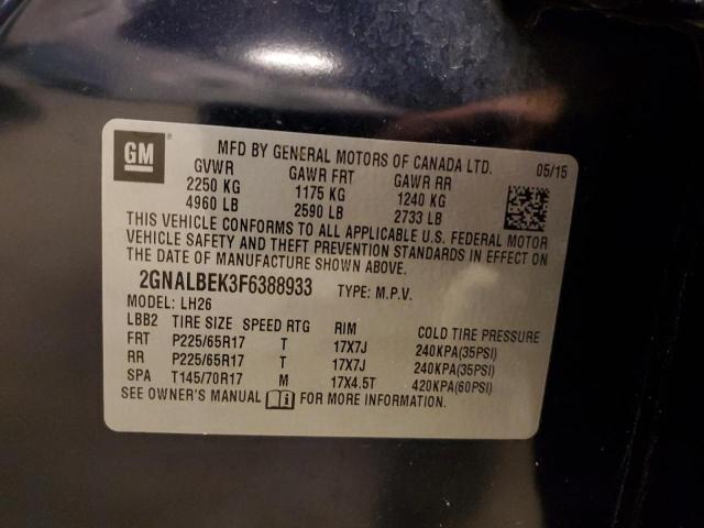 2015 CHEVROLET EQUINOX LT - 2GNALBEK3F6388933