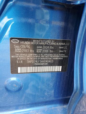 2017 HYUNDAI ELANTRA SE - 5NPD74LF5HH140483