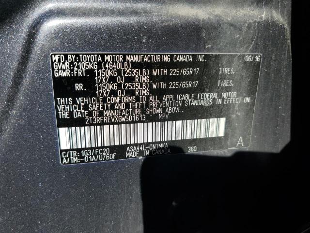 2016 TOYOTA RAV4 XLE 2T3RFREVXGW501613