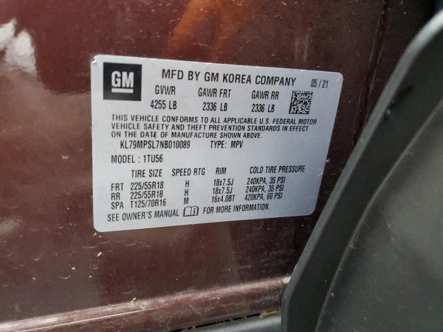 2022 CHEVROLET TRAILBLAZE - KL79MPSL7NB010089