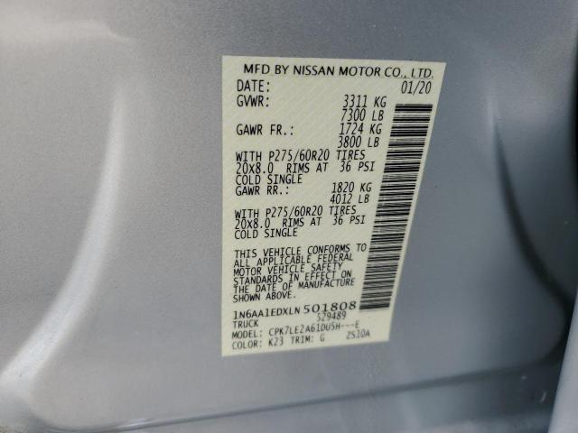 2020 NISSAN TITAN SV - 1N6AA1EDXLN501808