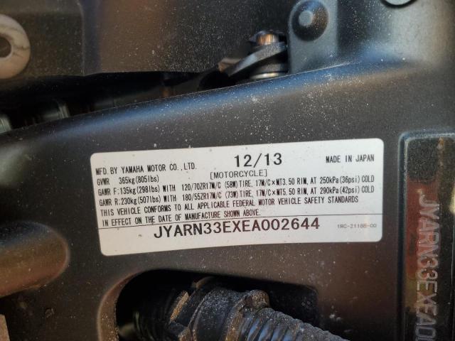 2014 YAMAHA FZ09 JYARN33EXEA002644