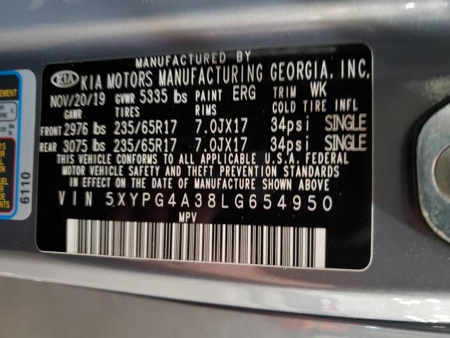 2020 KIA SORENTO L - 5XYPG4A38LG654950