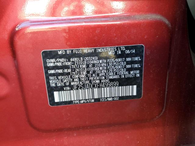 2015 SUBARU FORESTER 2 - JF2SJADCXFH499899