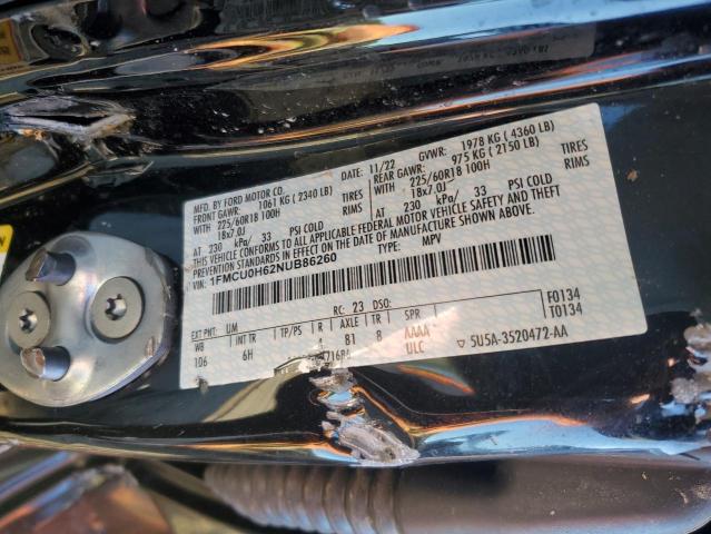 2022 FORD ESCAPE SEL - 1FMCU0H62NUB86260