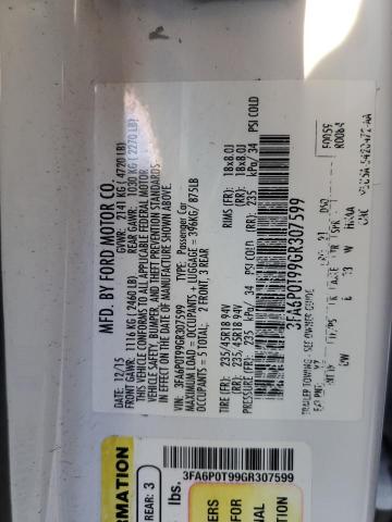 2016 FORD FUSION SE - 3FA6P0T99GR307599