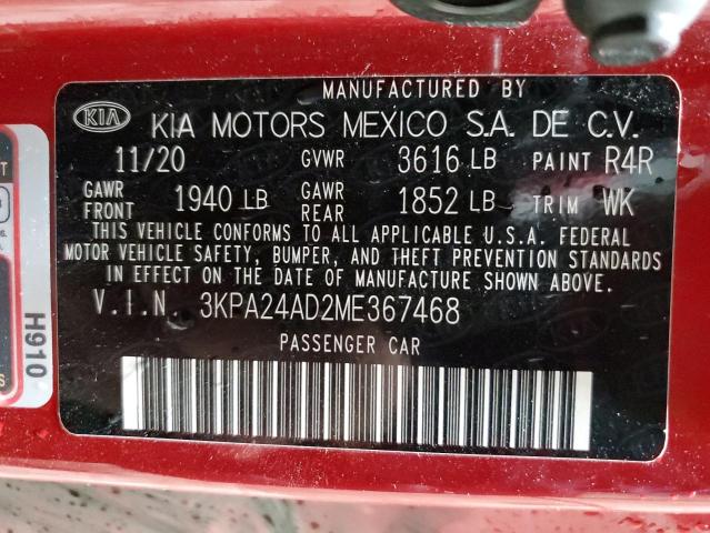 VIN 3KPA24AD2ME367468 2021 KIA RIO no.12