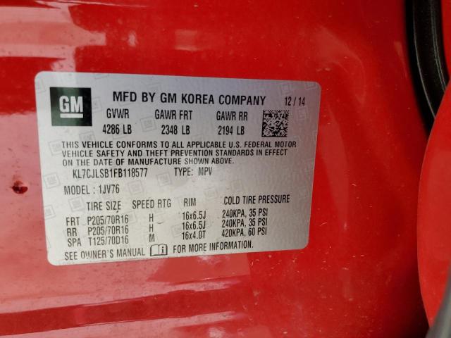 2015 CHEVROLET TRAX 1LT - KL7CJLSB1FB118577