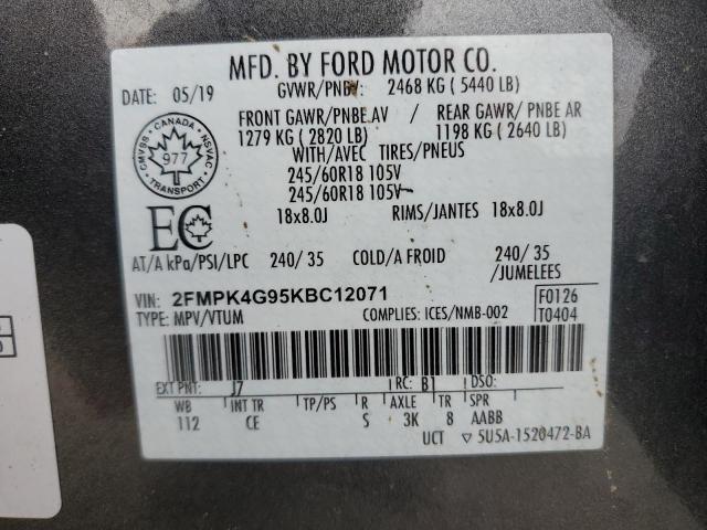 2019 FORD EDGE SE - 2FMPK4G95KBC12071