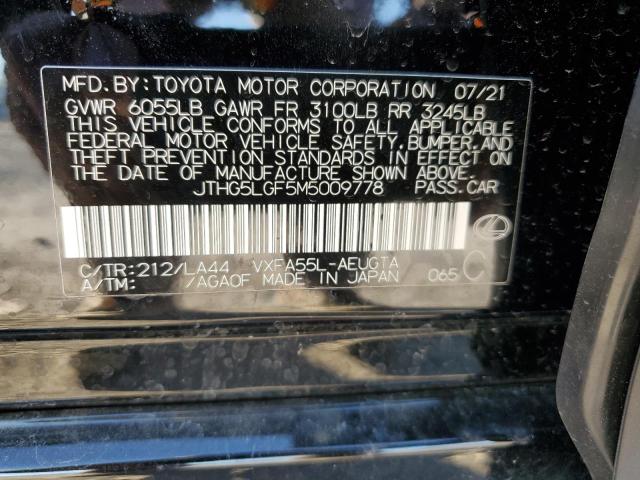 2021 LEXUS LS 500 JTHG5LGF5M5009778