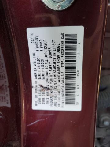 VIN 1HGCR2F81EA163545 2014 Honda Accord, Exl no.12