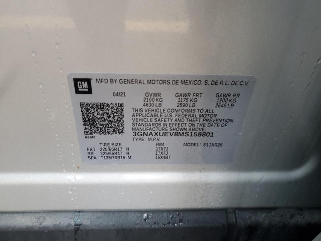 2021 CHEVROLET EQUINOX LT - 3GNAXUEV8MS158801