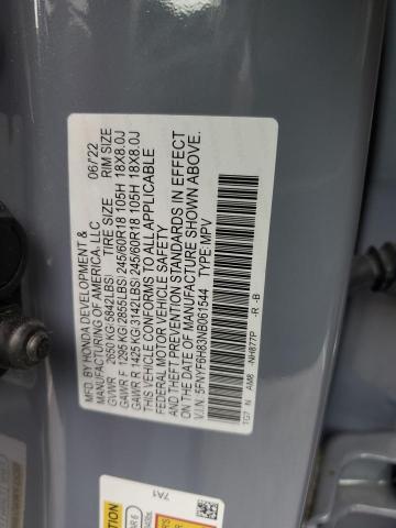 2022 HONDA PILOT TRAI 5FNYF6H83NB061544