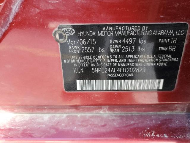 VIN 5NPE24AF4FH202829 2015 HYUNDAI SONATA no.12