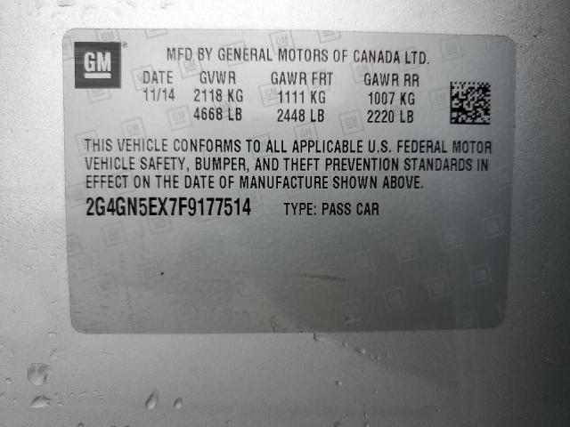 2015 BUICK REGAL PREM 2G4GN5EX7F9177514