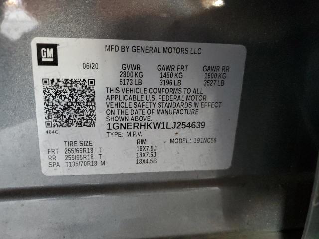 2020 CHEVROLET TRAVERSE L - 1GNERHKW1LJ254639