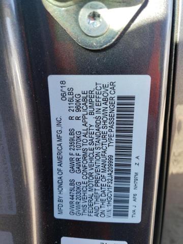 2018 HONDA ACCORD SPO - 1HGCV1F32JA209999