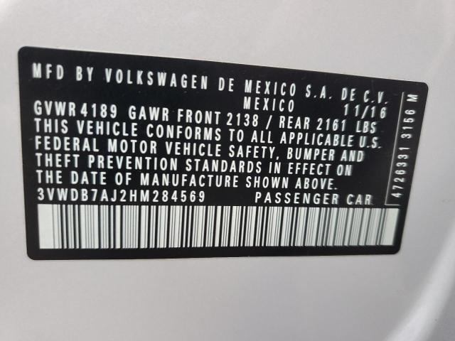 2017 VOLKSWAGEN JETTA SE - 3VWDB7AJ2HM284569