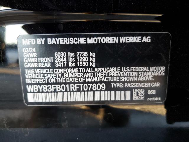2024 BMW I4 XDRIVE WBY83FB01RFT07809