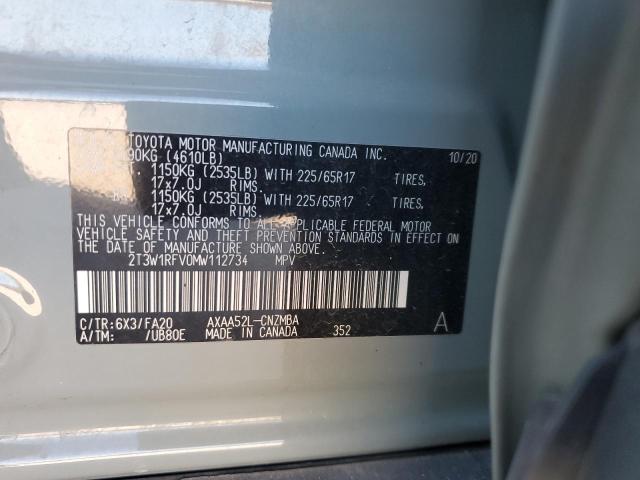 2021 TOYOTA RAV4 XLE - 2T3W1RFV0MW112734
