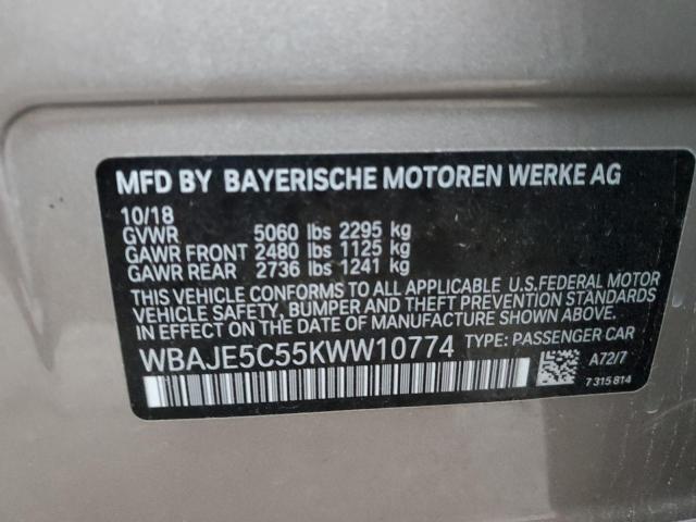 VIN WBAJE5C55KWW10774 2019 BMW 5 SERIES no.12