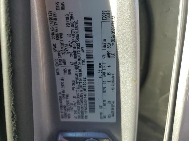 VIN 1FMCU0F74FUB72082 2015 FORD ESCAPE no.13