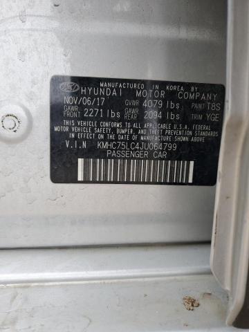 2018 HYUNDAI IONIQ SEL - KMHC75LC4JU064799