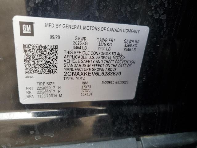 2020 CHEVROLET EQUINOX LT - 2GNAXKEV6L6283670
