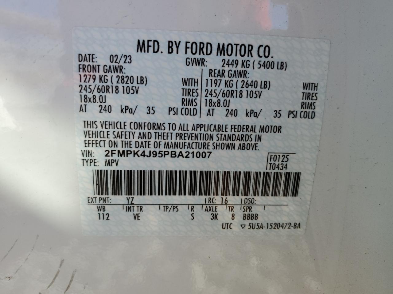 Lot #2988935699 2023 FORD EDGE SEL