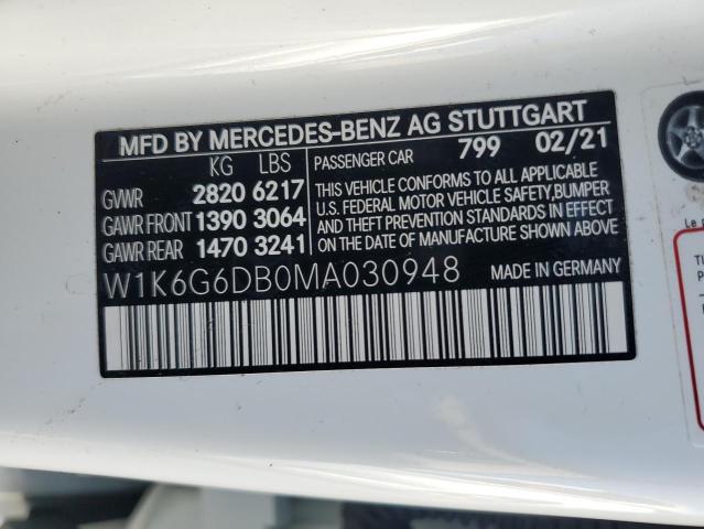 VIN W1K6G6DB0MA030948 2021 MERCEDES-BENZ S-CLASS no.12