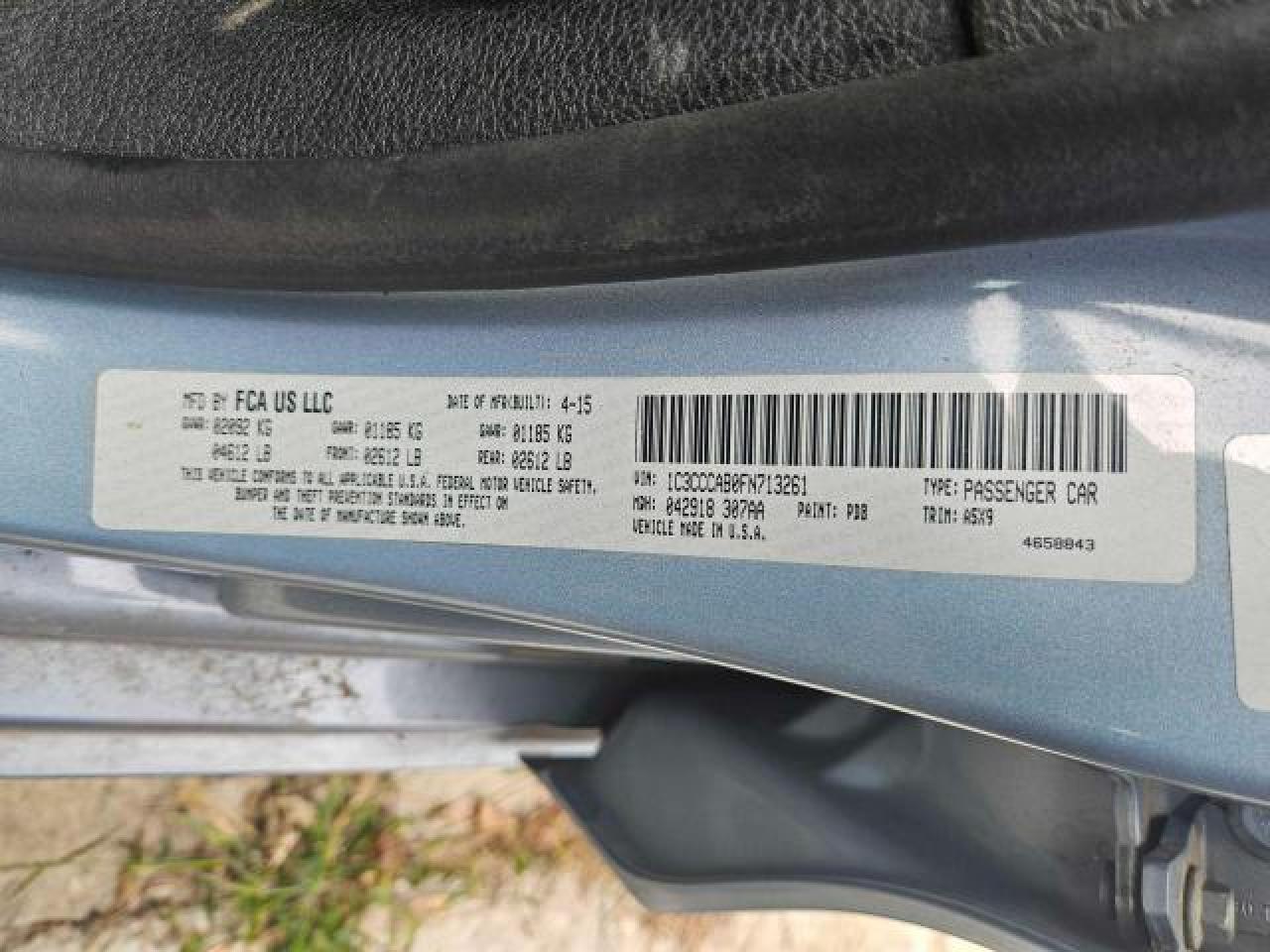 Lot #2945404470 2015 CHRYSLER 200 LIMITE