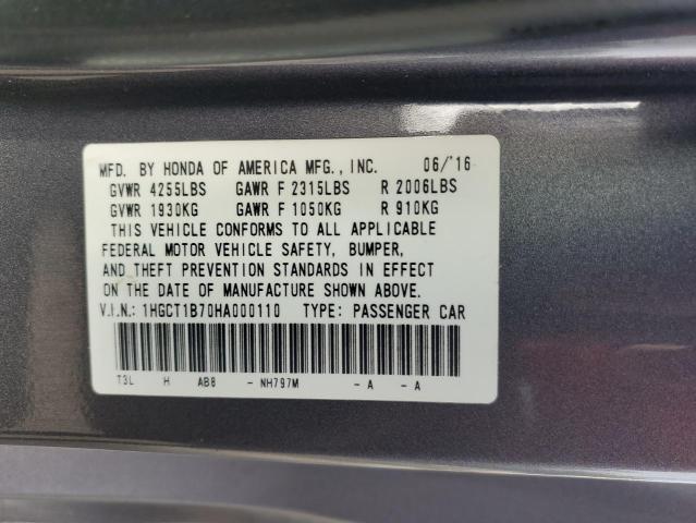 2017 HONDA ACCORD EX - 1HGCT1B70HA000110