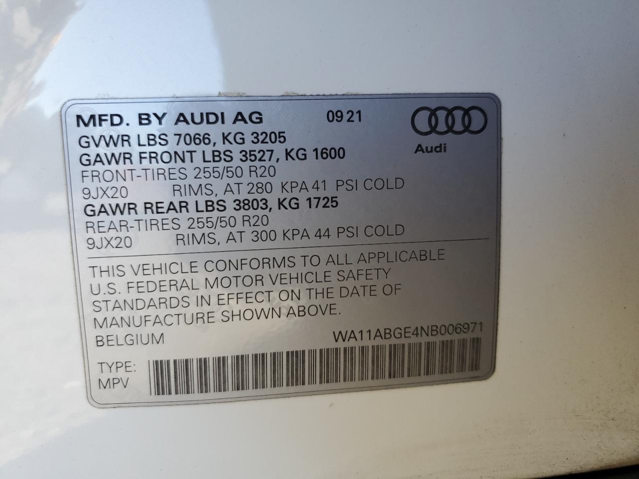 Lot #3050336903 2022 AUDI E-TRON SPO