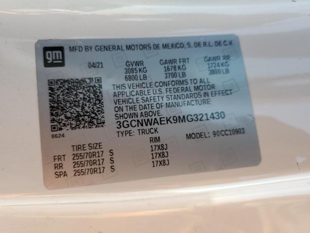 VIN 3GCNWAEK9MG321430 2021 CHEVROLET ALL MODELS no.13