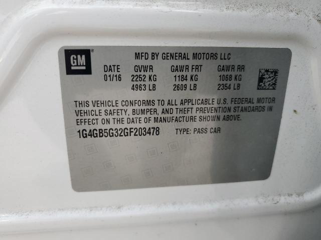 2016 BUICK LACROSSE - 1G4GB5G32GF203478